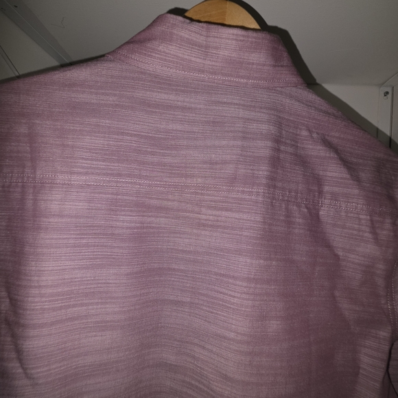 Mens Mauve Cotton Button Down. 100% cotton Crisp Look With Jeans, shorts, Khakis - Picture 6 of 14